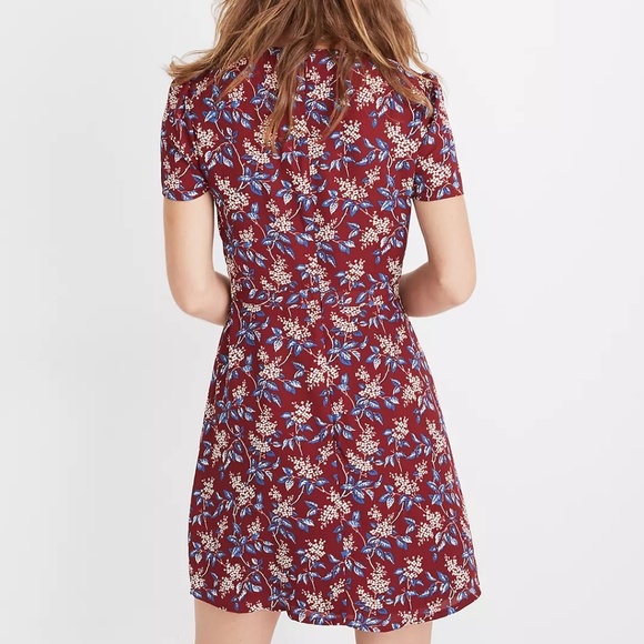 Madewell Wrap-Front Mini Dress in Antique Flora - Picture 3 of 5
